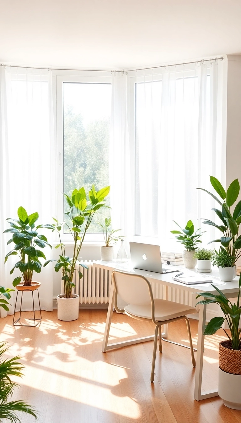 17 Home Office Decor Ideas That'll Boost Your Productivity and Style! - 1. Bright and Airy Spaces