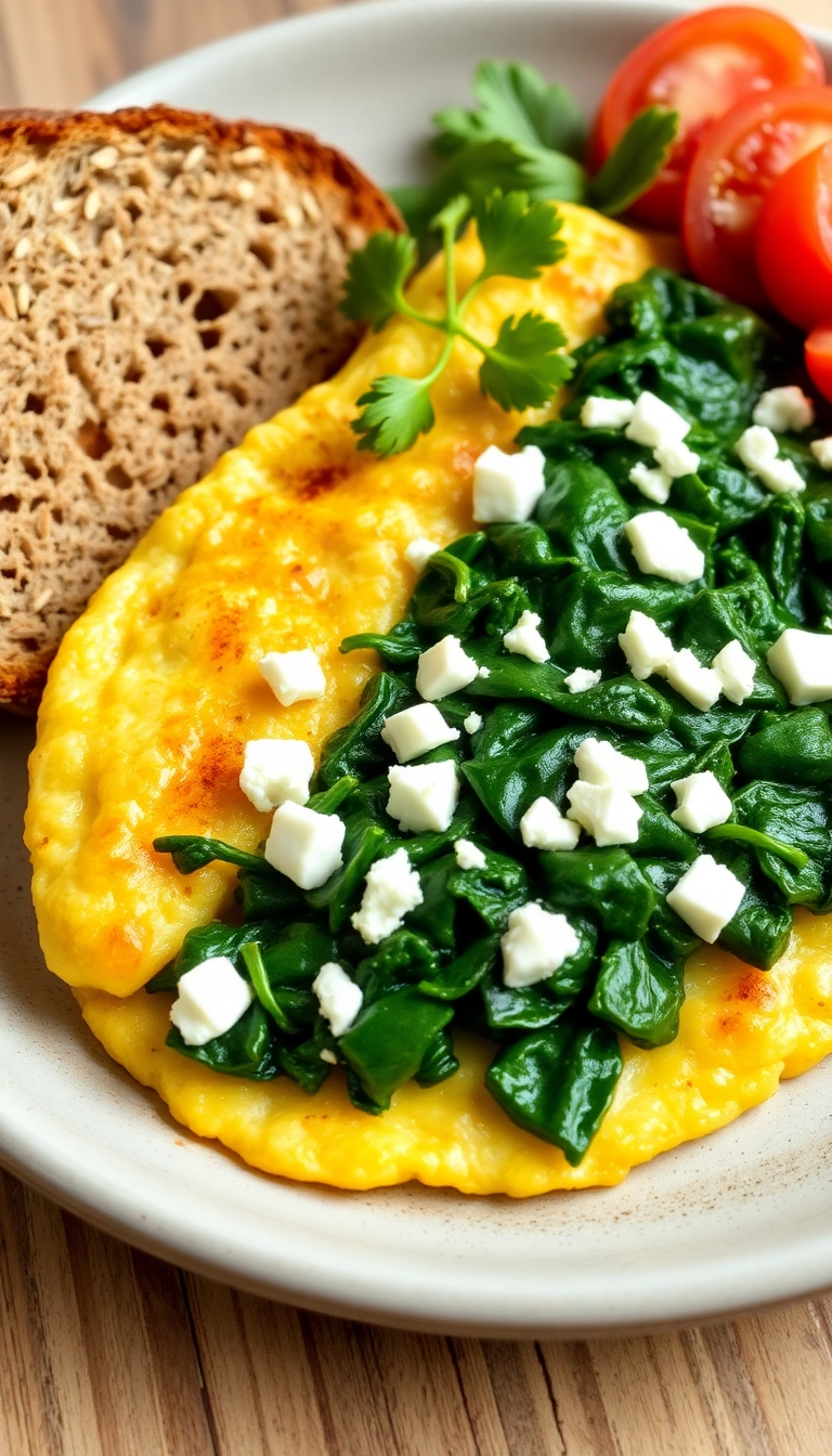 22 Nutritious Breakfast Recipes That Will Jumpstart Your Day (Wait Until You Try #8!) - 8. Spinach and Feta Omelette