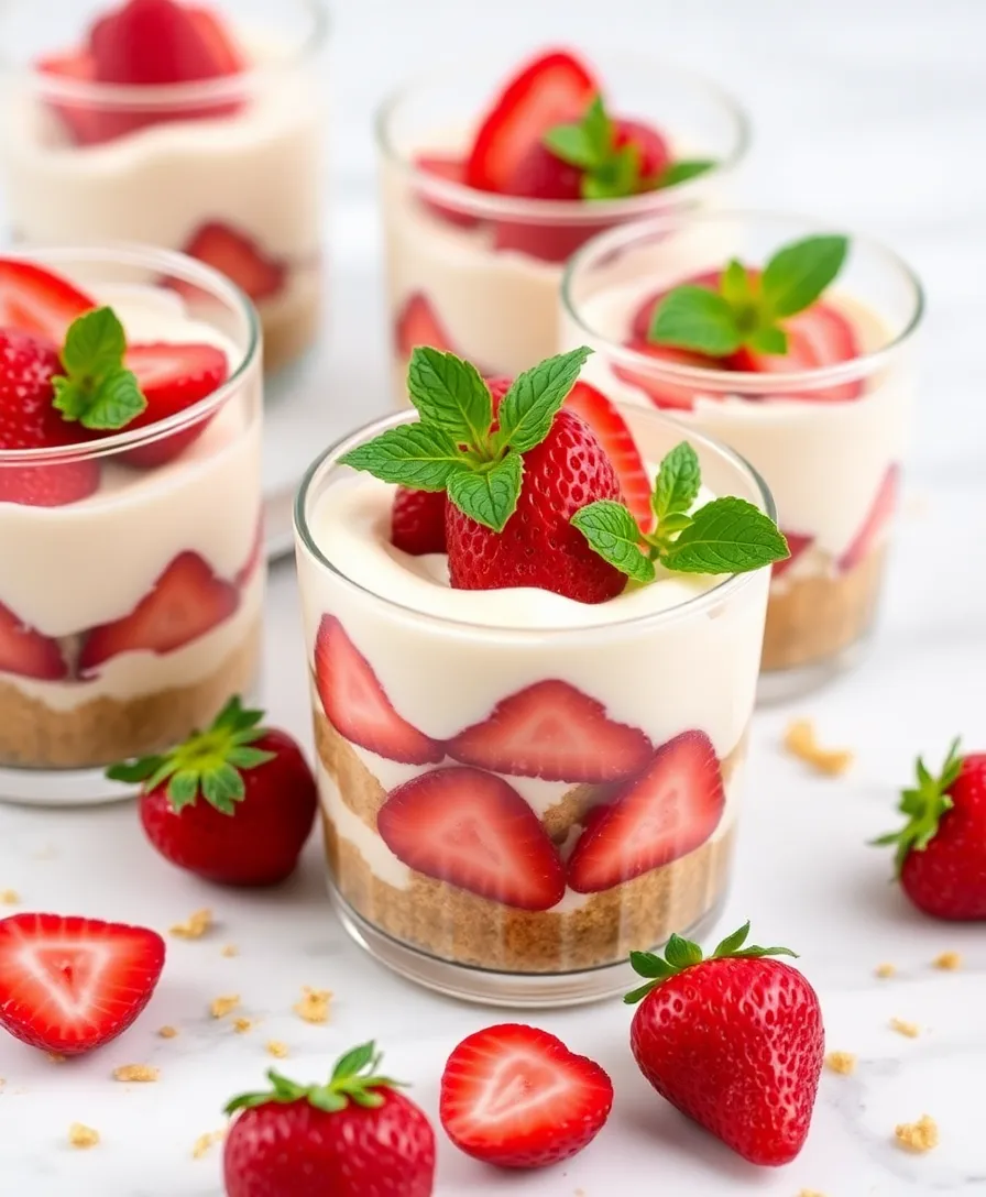 15 Simple Dessert Ideas That'll Impress Your Guests (And They Only Take 15 Minutes!) - 1. No-Bake Strawberry Cheesecake Cups