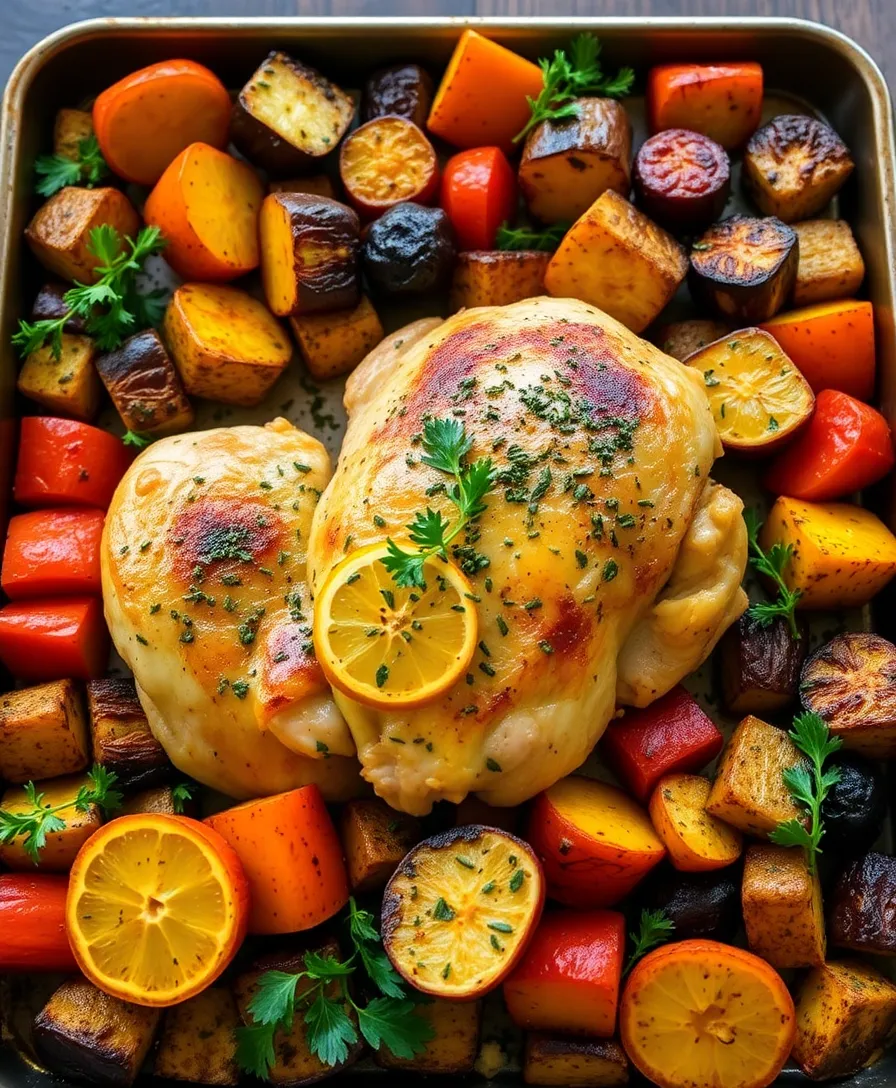 12 Healthy Weeknight Meals That Taste Amazing and Are Ready in 30 Minutes! - 3. One-Pan Lemon Herb Chicken and Veggies