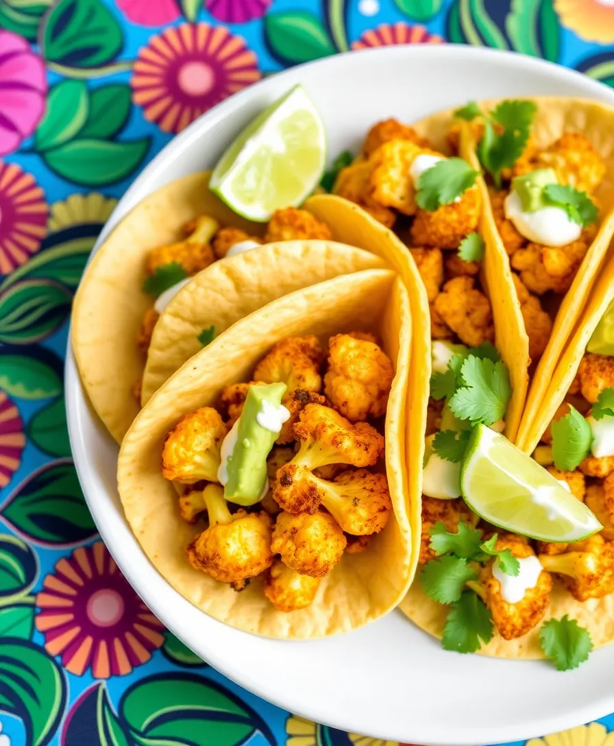 12 Healthy Weeknight Meals That Taste Amazing and Are Ready in 30 Minutes! - 9. Cauliflower Tacos with Avocado Crema