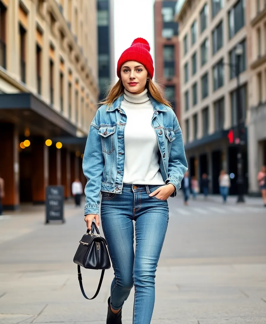 12 Effortless Casual Winter Outfits That'll Keep You Cozy and Chic! - 2. Layered Turtleneck with Denim Jacket