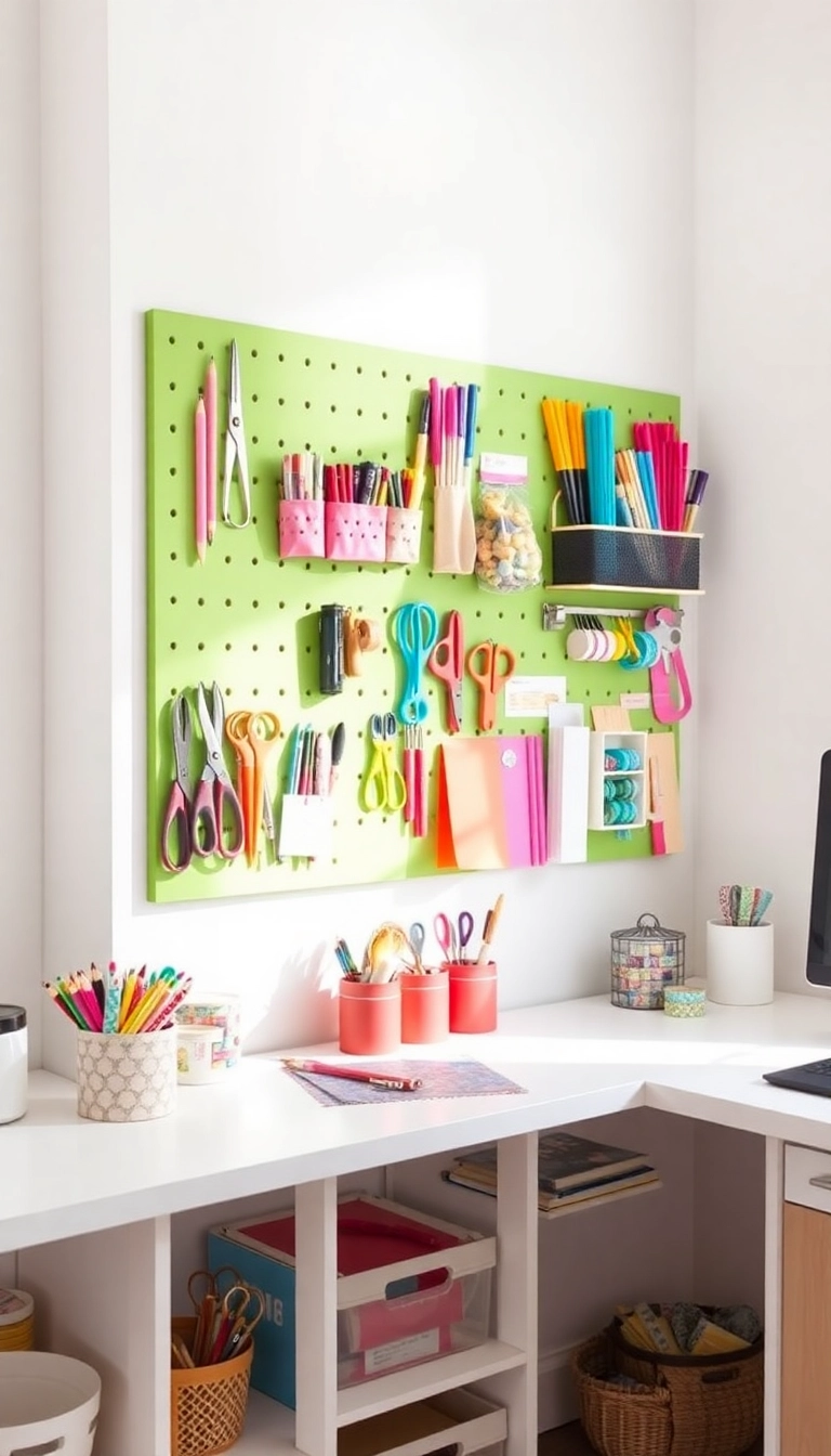 22 Clever Home Storage Hacks You Never Knew You Needed (Especially #12!) - 3. Pegboard Wall Organizer