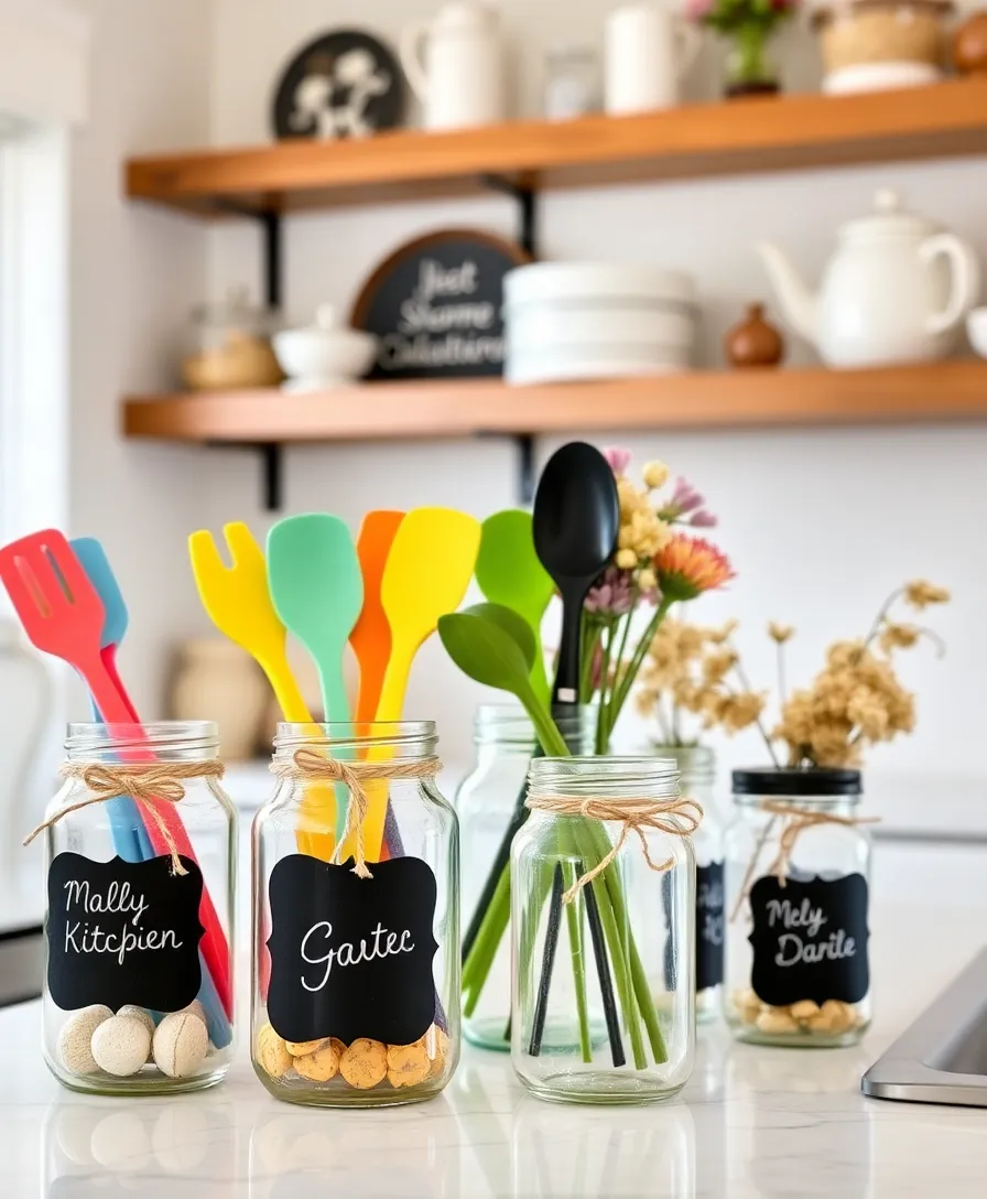 25 Budget-Friendly DIY Home Decor Projects That'll Transform Your Space (You Won't Believe #10!) - 1. Upcycled Mason Jar Organizers