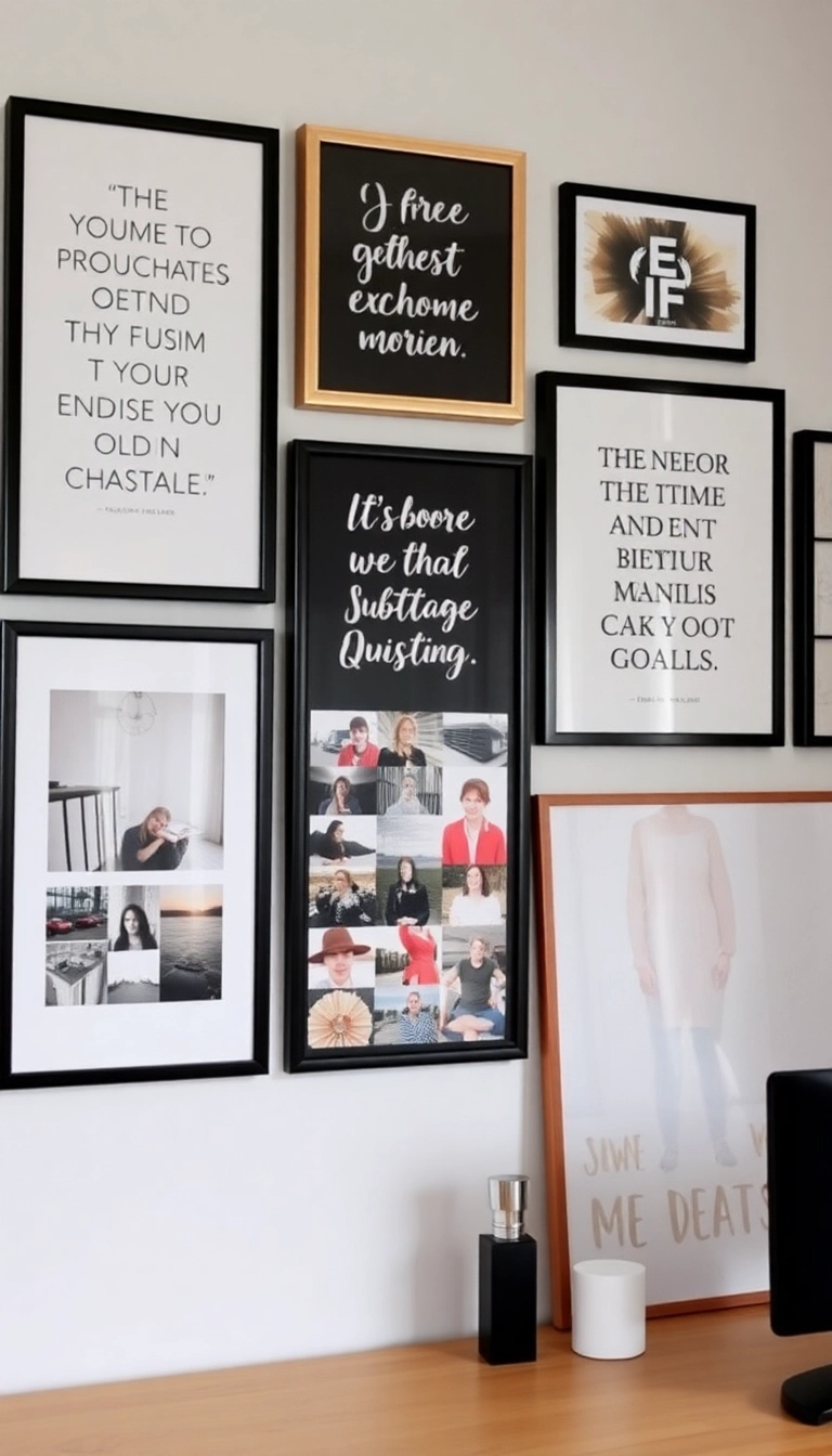 17 Home Office Decor Ideas That'll Boost Your Productivity and Style! - 4. Inspirational Wall Art