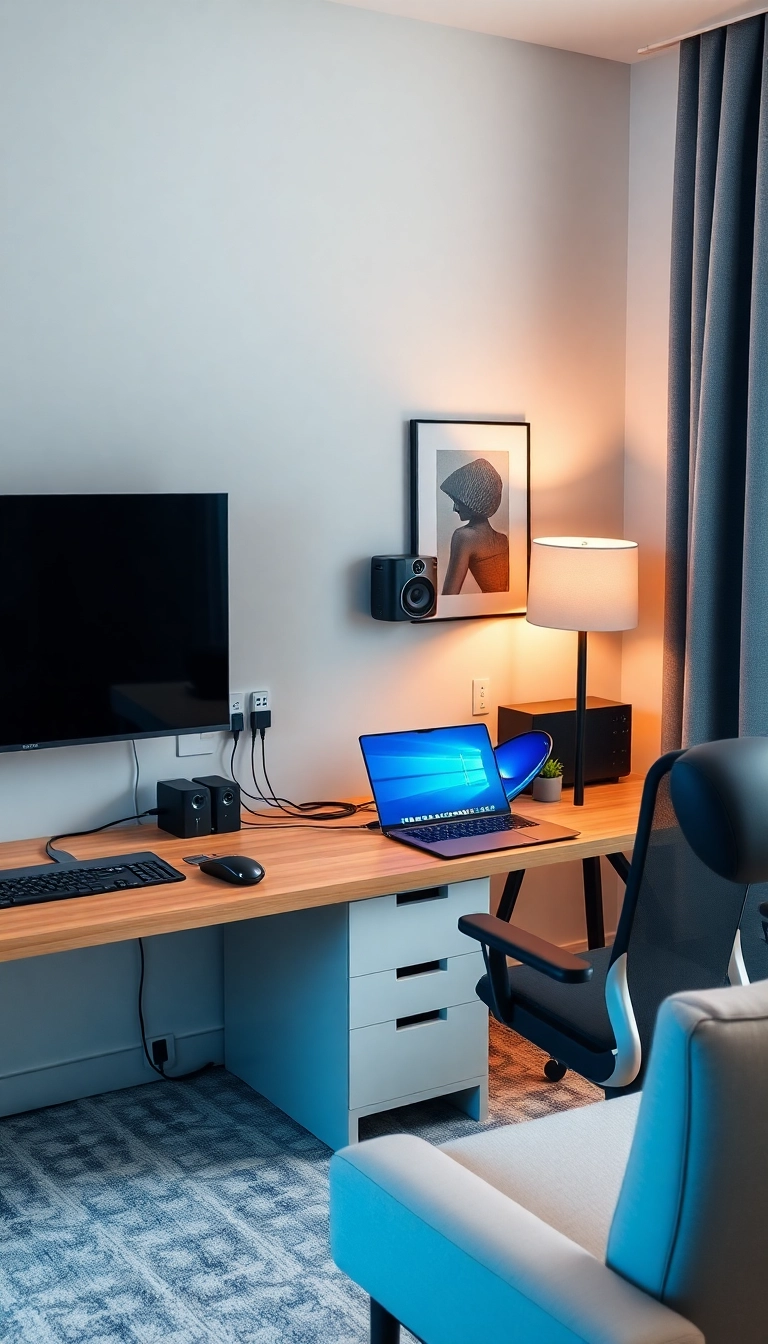 17 Home Office Decor Ideas That'll Boost Your Productivity and Style! - 12. Tech Integration