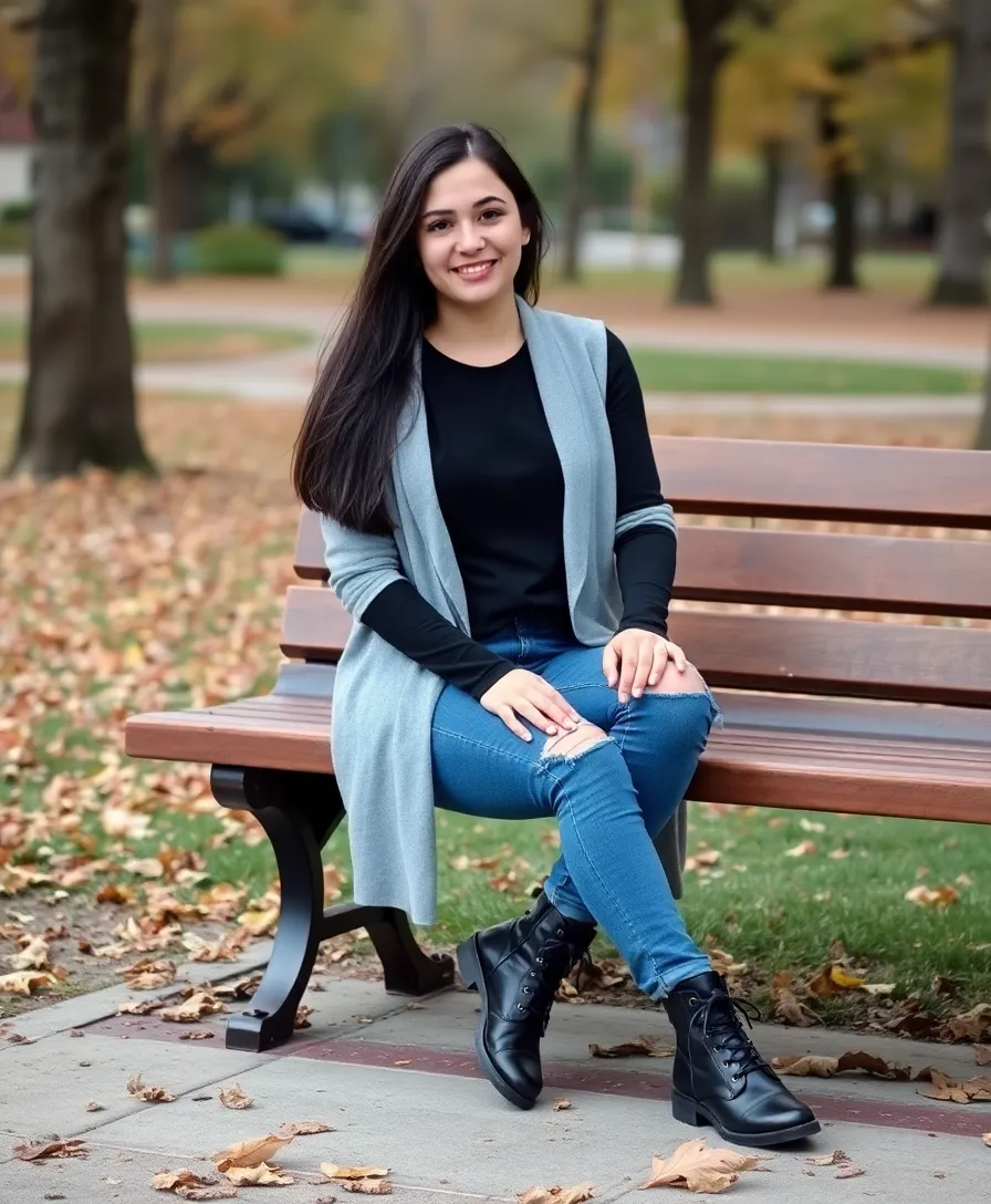 12 Effortless Casual Winter Outfits That'll Keep You Cozy and Chic! - 8. Long Sleeve Tee with Cardigan and Combat Boots