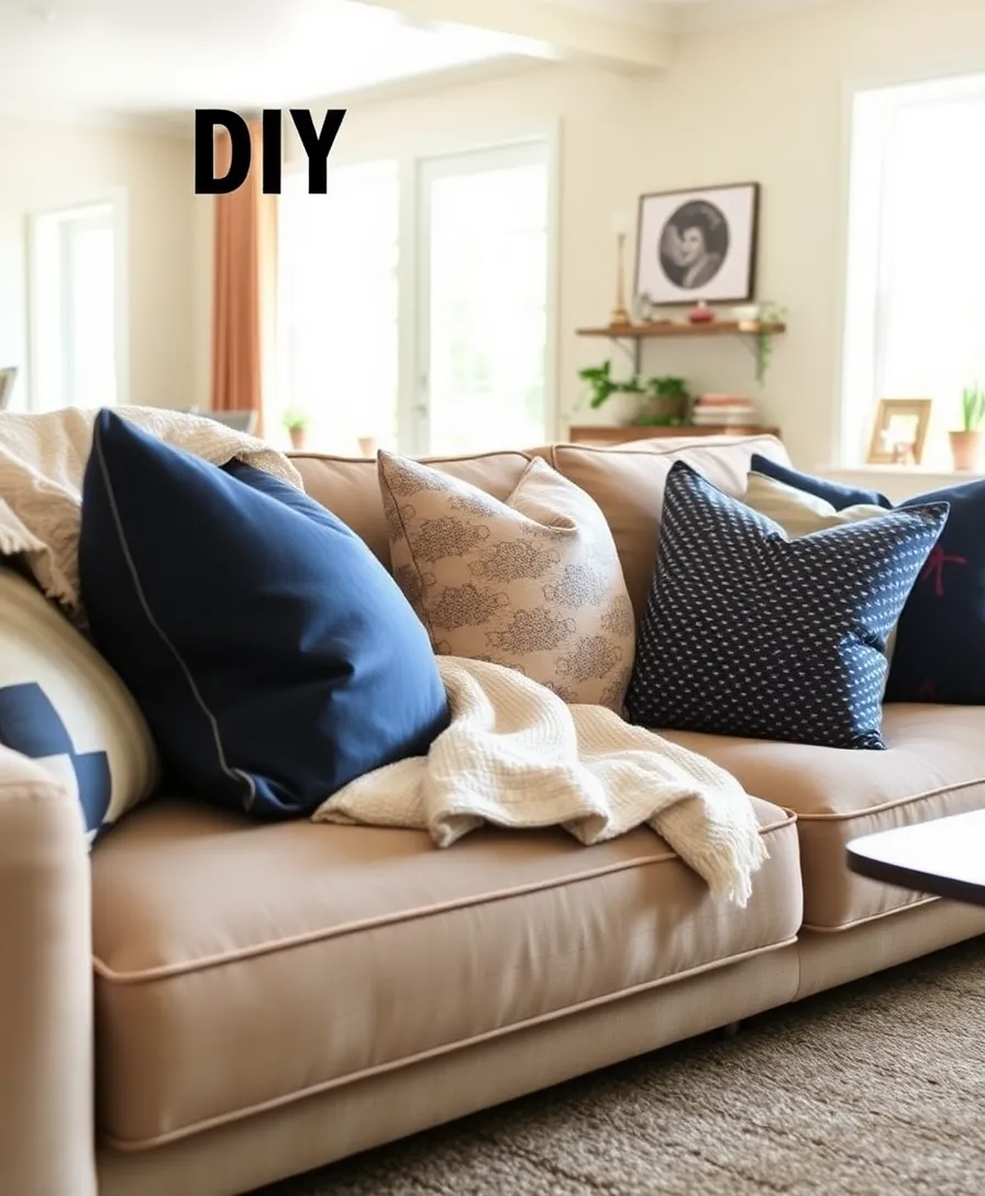 25 Budget-Friendly DIY Home Decor Projects That'll Transform Your Space (You Won't Believe #10!) - 13. DIY Cushions and Throws