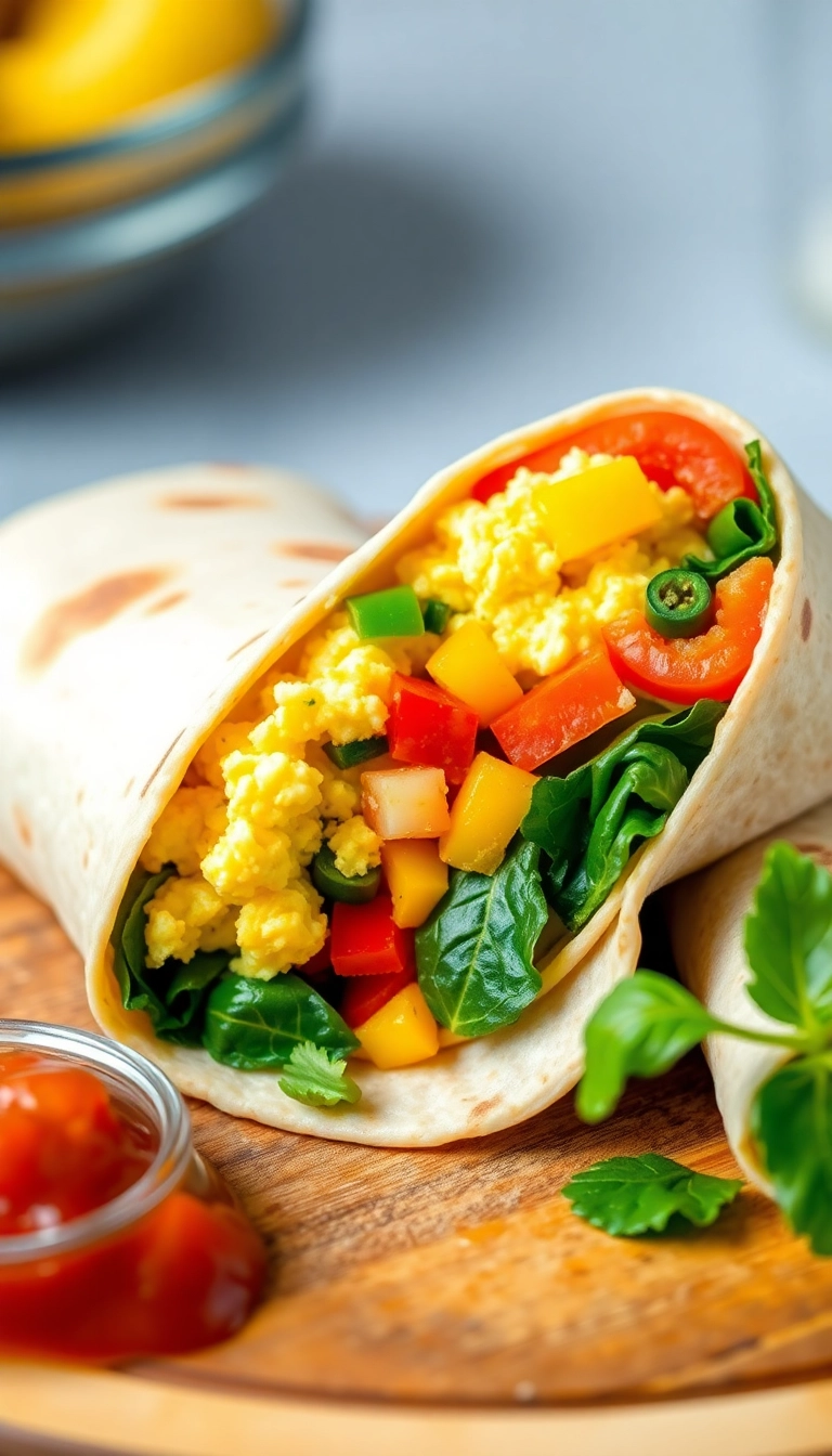 22 Nutritious Breakfast Recipes That Will Jumpstart Your Day (Wait Until You Try #8!) - 12. Egg and Veggie Breakfast Wrap