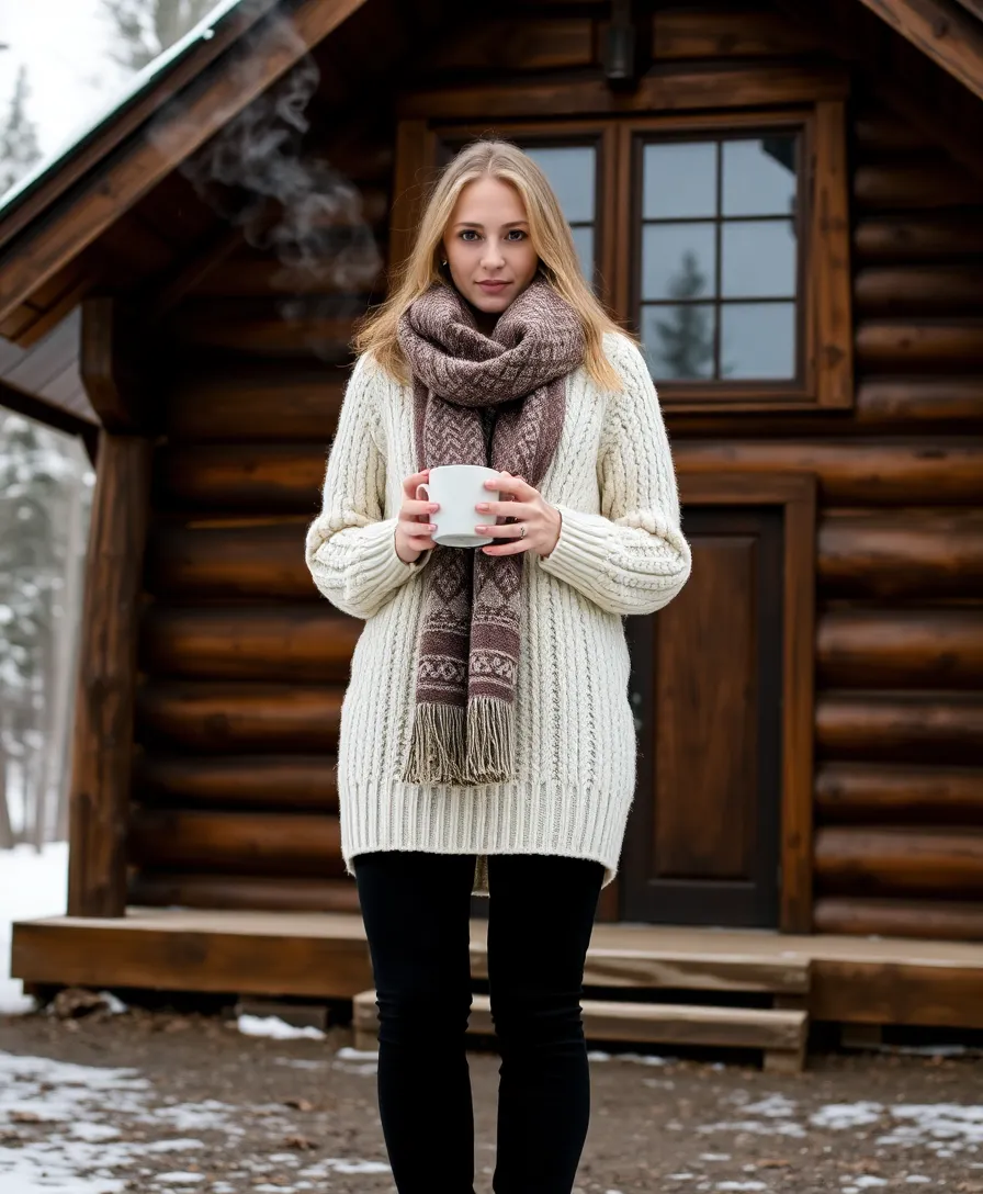 12 Effortless Casual Winter Outfits That'll Keep You Cozy and Chic! - 1. Cozy Knit Sweater and Leggings