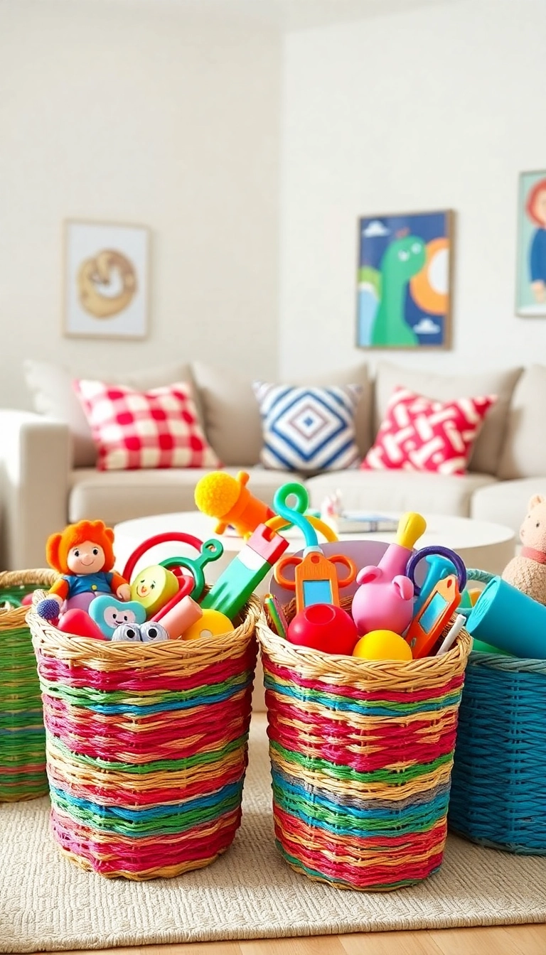 22 Clever Home Storage Hacks You Never Knew You Needed (Especially #12!) - 16. Use Baskets for Toy Storage