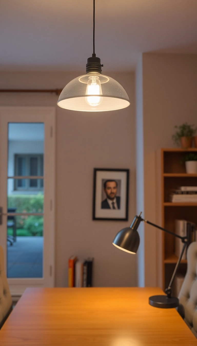 17 Home Office Decor Ideas That'll Boost Your Productivity and Style! - 13. Statement Lighting