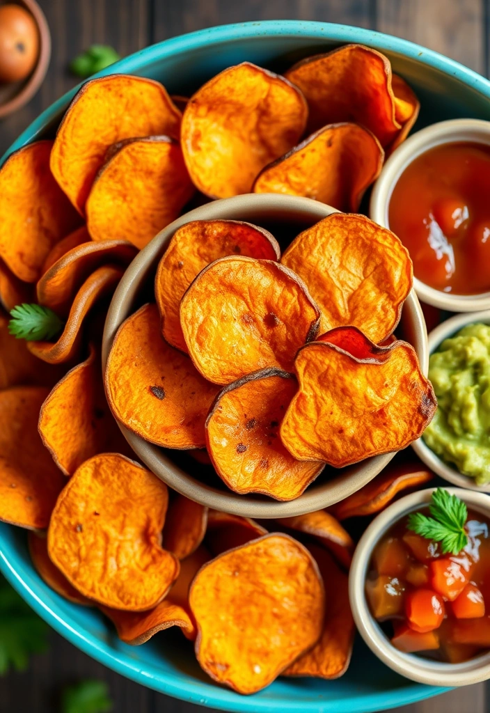 12 Healthy Game Day Recipes That Taste Indulgent (Your Waistline Will Thank You!) - 10. Baked Sweet Potato Chips