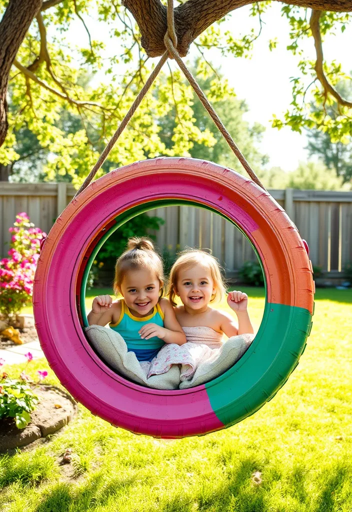 20 Incredible Upcycled Crafts You Won't Believe Are Made from Trash (#5 Is Pure Genius!) - 6. Upcycled Tire Swing