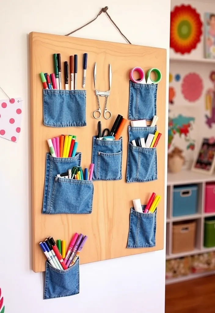 20 Incredible Upcycled Crafts You Won't Believe Are Made from Trash (#5 Is Pure Genius!) - 3. Denim Pocket Organizer