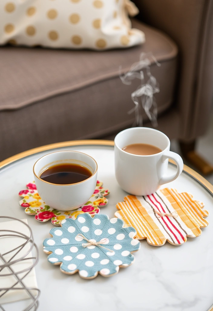 14 Easy Fabric Craft Projects That Even Beginners Can Master (Try #6 Today!) - 1. DIY Fabric Coasters