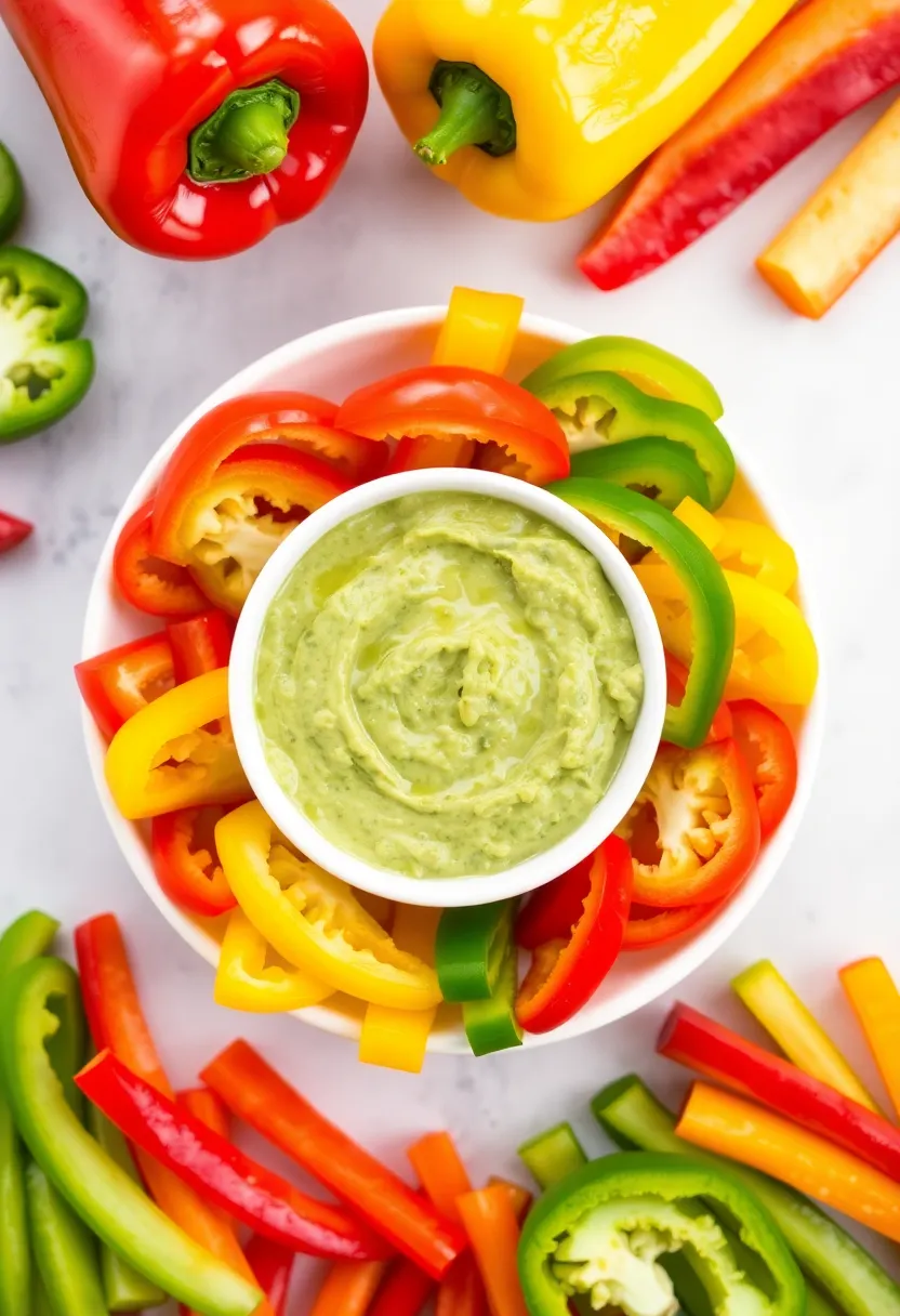 22 Healthy Snacks You Can Make in a Snap (Perfect for Busy Days!) - 17. Sliced Peppers with Guacamole