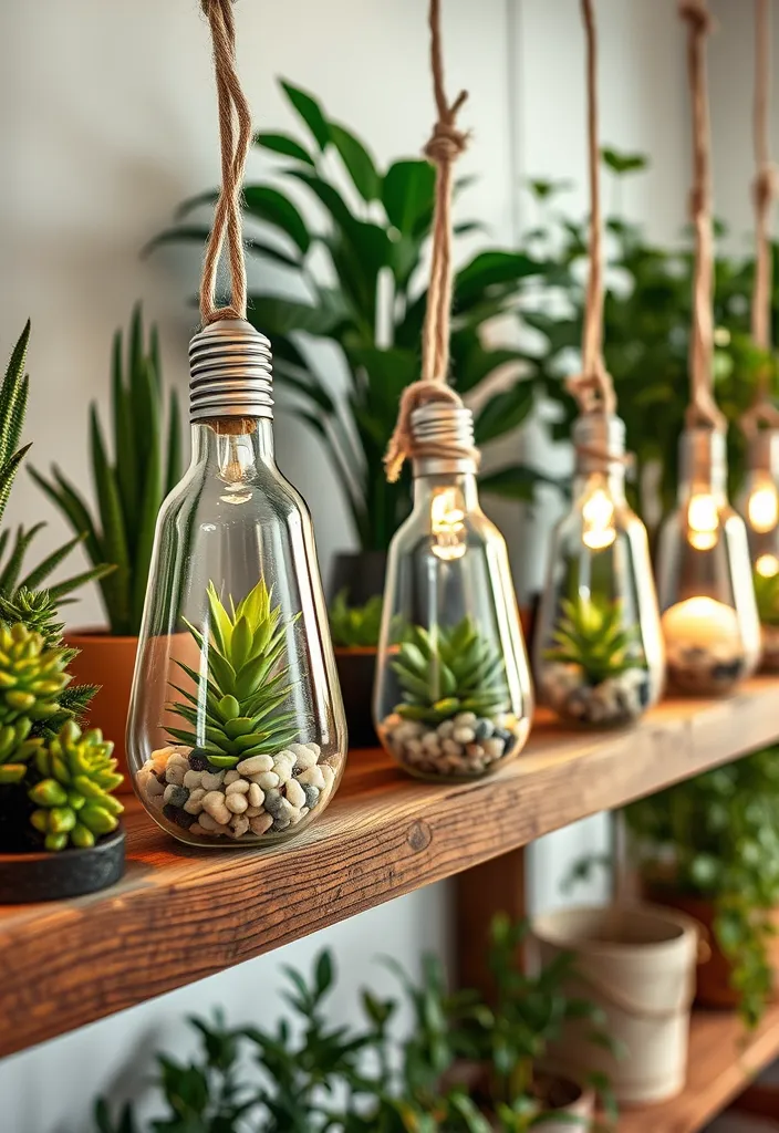 20 Incredible Upcycled Crafts You Won't Believe Are Made from Trash (#5 Is Pure Genius!) - 7. Light Bulb Terrarium
