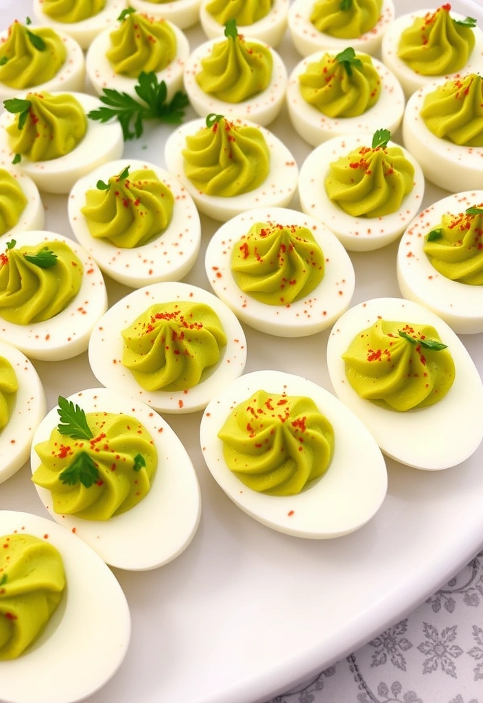 12 Healthy Game Day Recipes That Taste Indulgent (Your Waistline Will Thank You!) - 11. Avocado Deviled Eggs