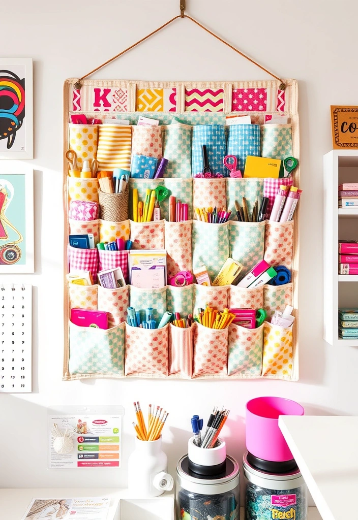 14 Easy Fabric Craft Projects That Even Beginners Can Master (Try #6 Today!) - 11. Fabric Wall Organizer