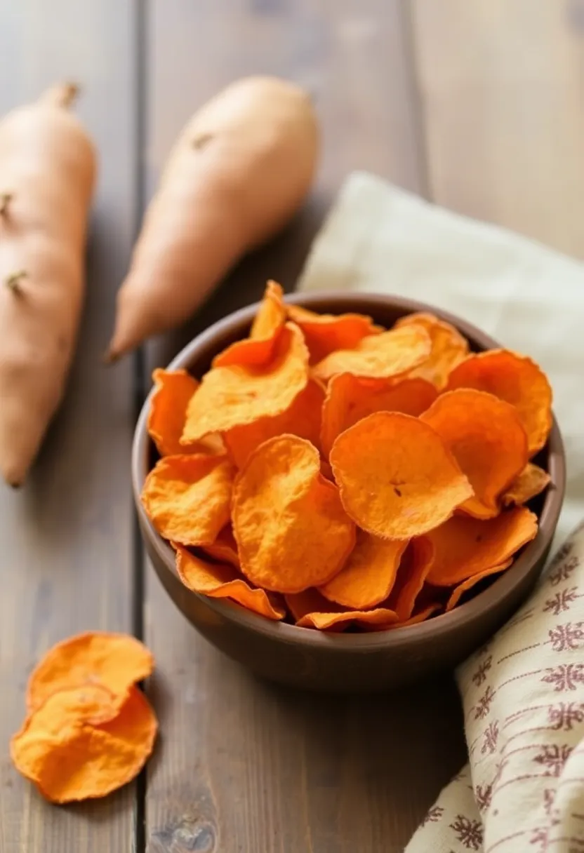 22 Healthy Snacks You Can Make in a Snap (Perfect for Busy Days!) - 19. Sweet Potato Chips