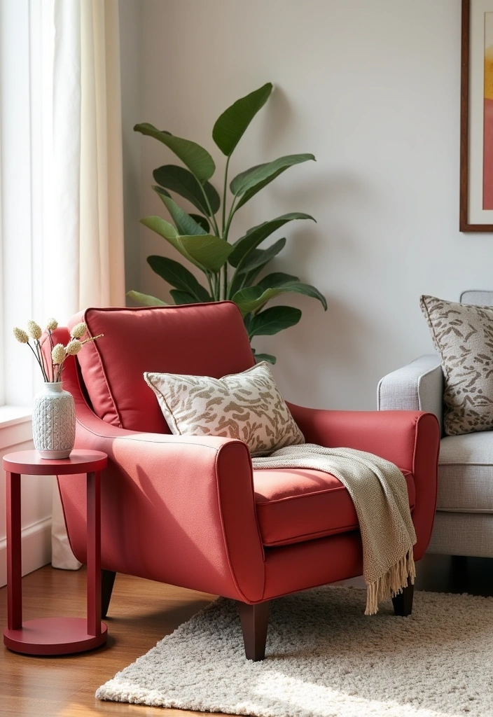 12 Cherry Decor Ideas That Will Make Your Space Pop with Color (You Won't Believe #5!) - 12. Cherry-Colored Furniture Accents