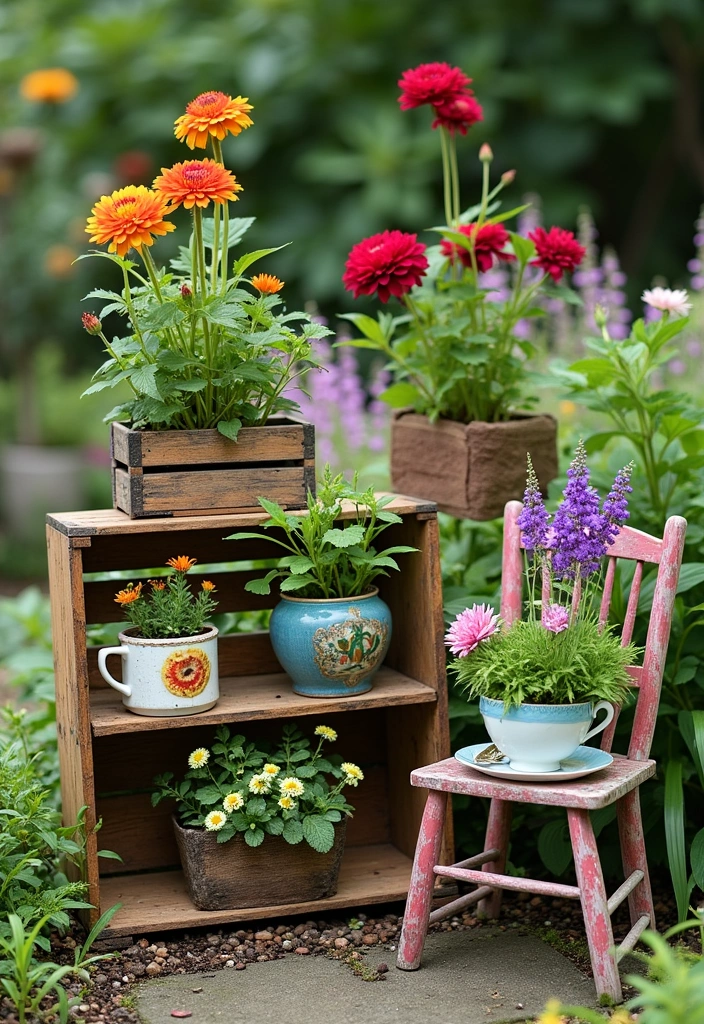 14 Container Chaos Gardening Ideas That Are Perfect for Beginners (Don’t Miss #11!) - 8. Upcycled Container Gardens
