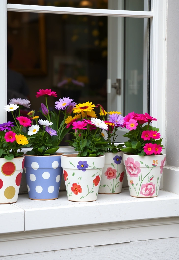 25 Mind-Blowing DIY Projects That'll Transform Your Home on a Budget! - 5. Hand-Painted Flower Pots