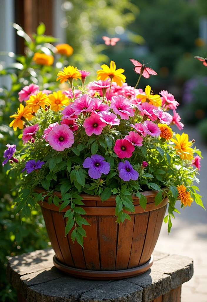 14 Container Chaos Gardening Ideas That Are Perfect for Beginners (Don’t Miss #11!) - 1. Colorful Container Combinations