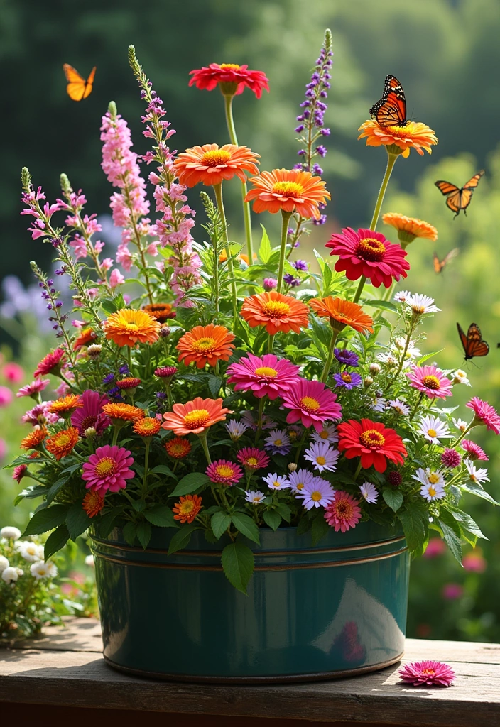14 Container Chaos Gardening Ideas That Are Perfect for Beginners (Don’t Miss #11!) - 11. Colorful Annuals and Perennials