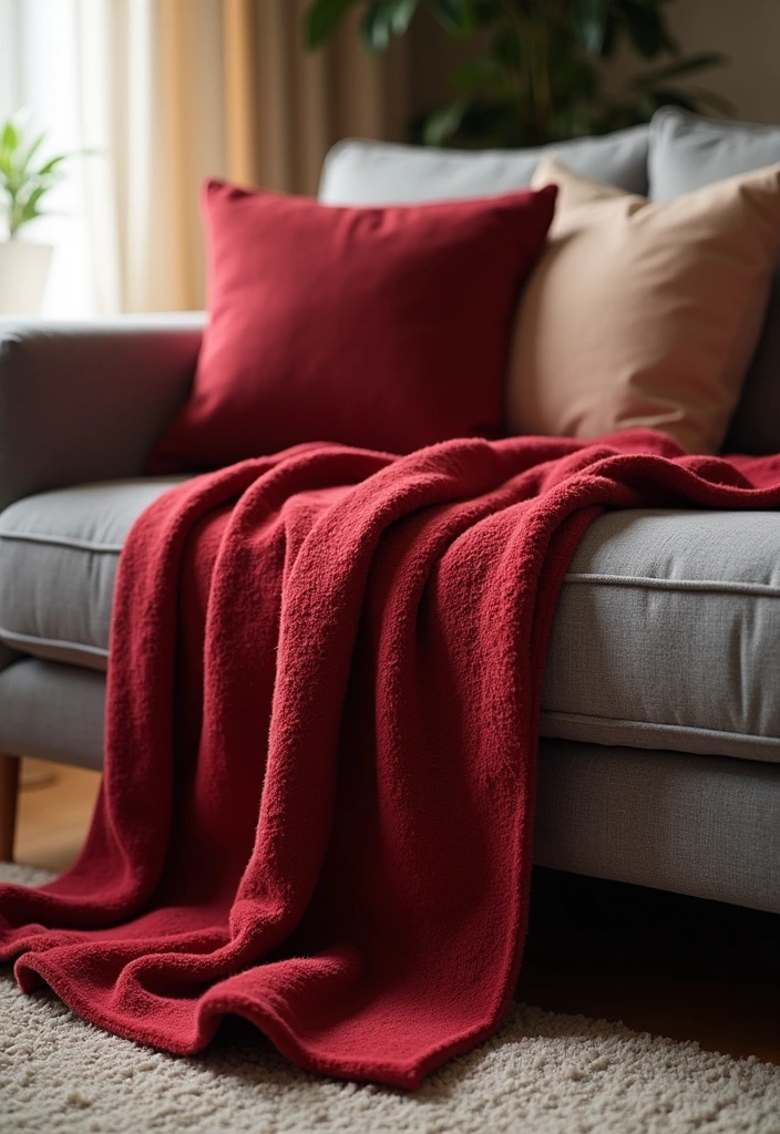 12 Cherry Decor Ideas That Will Make Your Space Pop with Color (You Won't Believe #5!) - 2. Cherry Red Throw Blankets