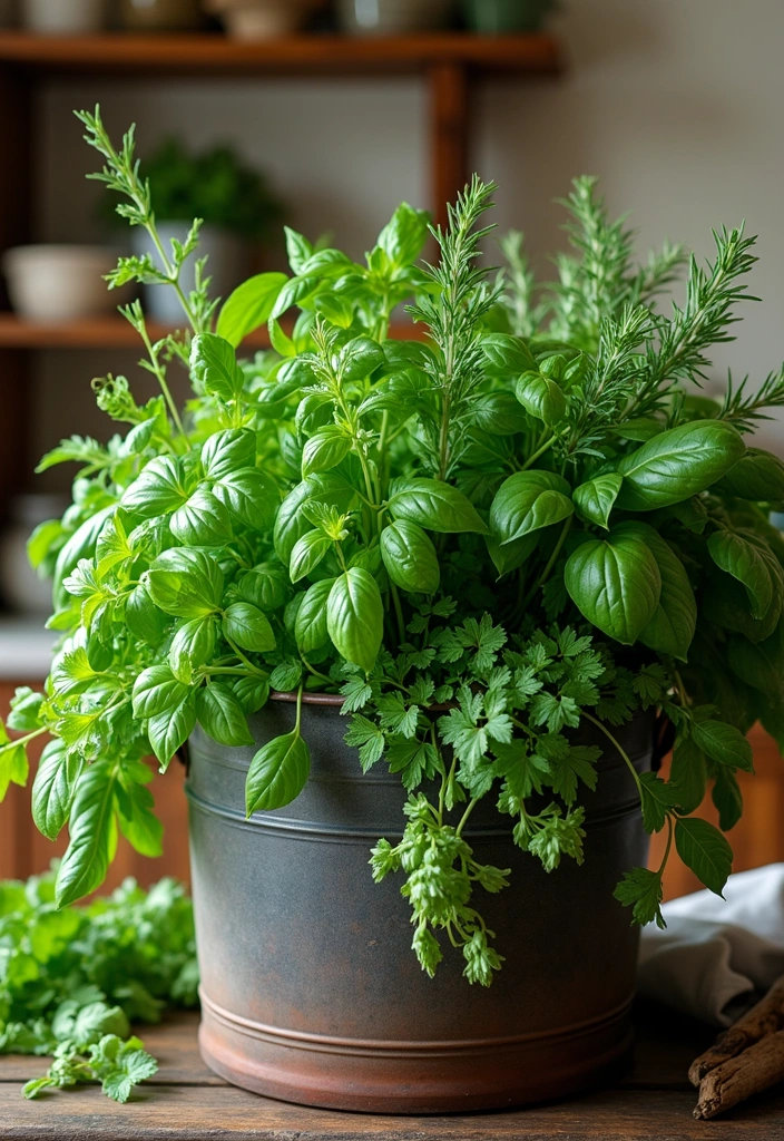14 Container Chaos Gardening Ideas That Are Perfect for Beginners (Don’t Miss #11!) - 7. Mixed Herb Pots