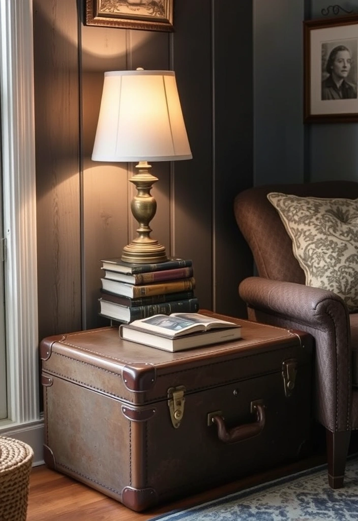 25 Mind-Blowing DIY Projects That'll Transform Your Home on a Budget! - 18. DIY Vintage Suitcase Side Table