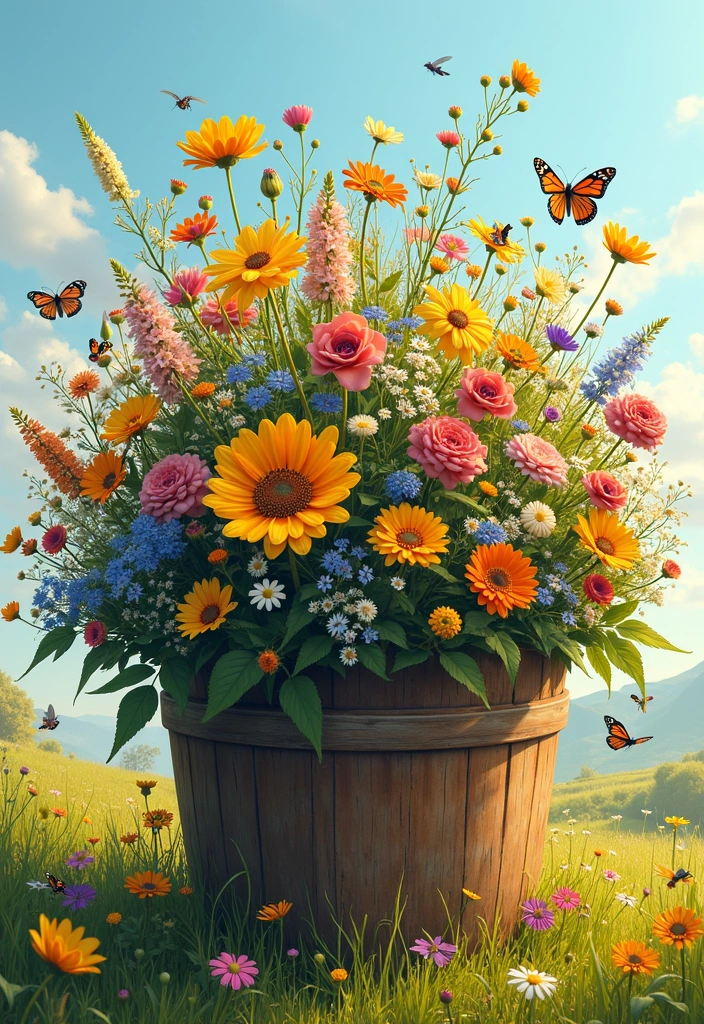 14 Container Chaos Gardening Ideas That Are Perfect for Beginners (Don’t Miss #11!) - 13. Wildflower Container Gardens