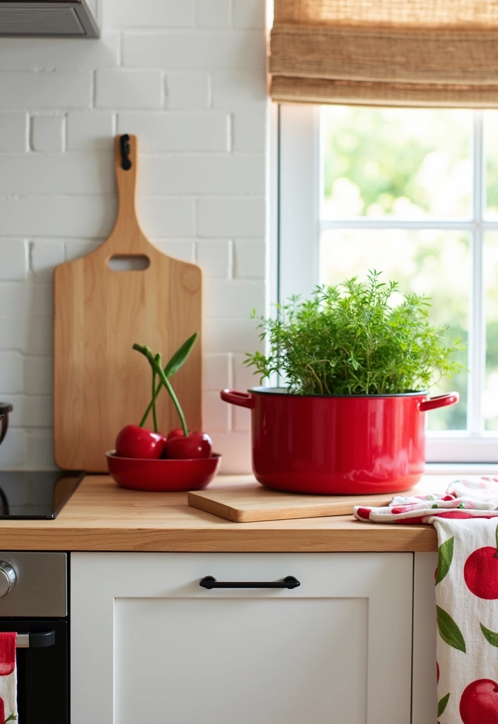 12 Cherry Decor Ideas That Will Make Your Space Pop with Color (You Won't Believe #5!) - 3. Cherry-Themed Kitchen Accessories
