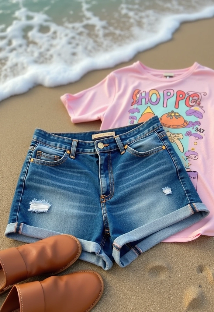 19 Travel Outfits for Spring Break 2025 That Are Stylish and Easy to Pack! - 5. Classic Denim Shorts
