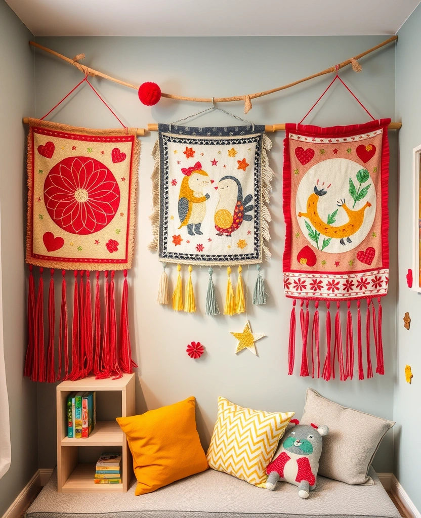 25 Mind-Blowing DIY Projects That'll Transform Your Home on a Budget! - 13. DIY Fabric Wall Banners
