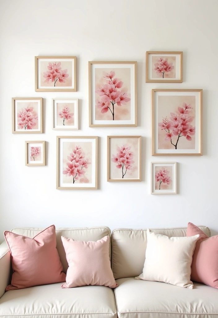 12 Cherry Decor Ideas That Will Make Your Space Pop with Color (You Won't Believe #5!) - 1. Cherry Blossom Wall Art