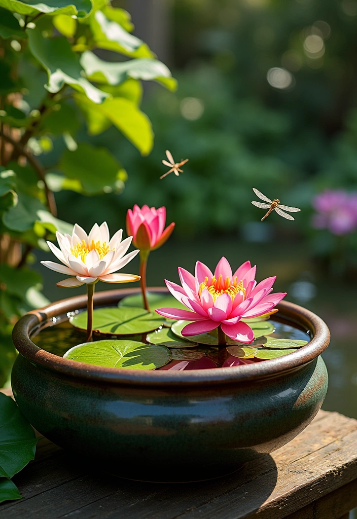 14 Container Chaos Gardening Ideas That Are Perfect for Beginners (Don’t Miss #11!) - 14. Container Water Gardens