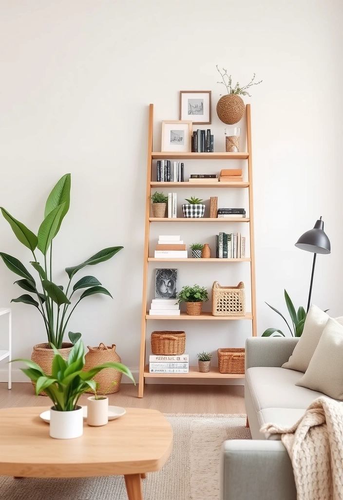 25 Mind-Blowing DIY Projects That'll Transform Your Home on a Budget! - 16. Decorative Ladder Shelf