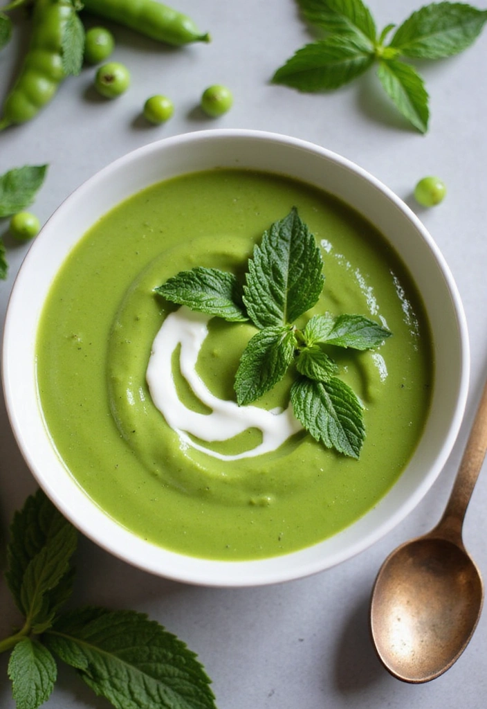 15 Quick and Easy Spring Meal Prep Ideas That'll Transform Your Weeknight Dinners! - 4. Spring Pea and Mint Soup