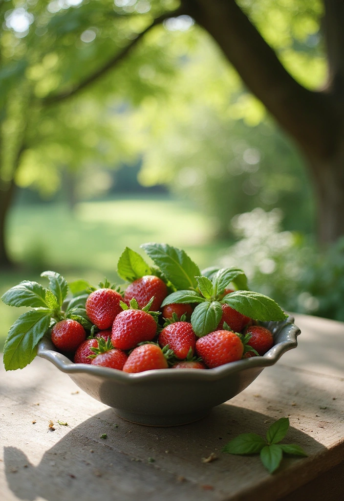 22 Spring-Inspired Strawberry Centerpieces That Bring Life to Your Table! - 3. Strawberry and Herb Infused Arrangement