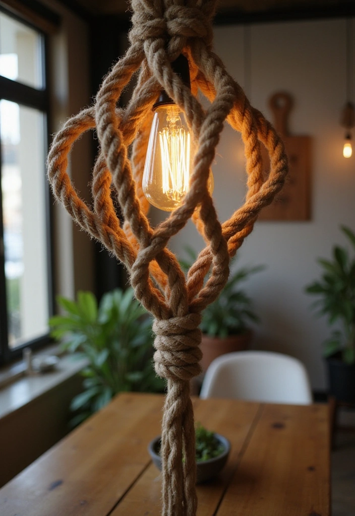 19 DIY Lighting Projects That'll Instantly Elevate Your Home Aesthetic! - 1. Macramé Hanging Pendant Light