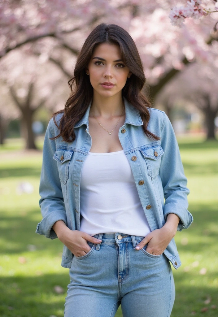 15 Effortlessly Chic Spring Casual Outfits You’ll Want to Live In (You Won't Believe #9!) - 1. The Classic Denim Jacket & White Tee