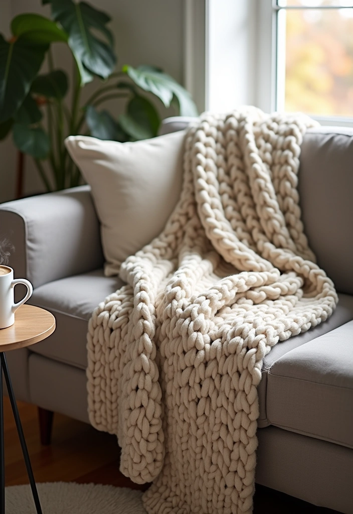 15 Fabulous Home Aesthetic DIY Projects That'll Transform Your Space on a Budget! - 4. Cozy Knit Blankets