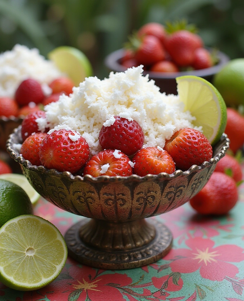 22 Spring-Inspired Strawberry Centerpieces That Bring Life to Your Table! - 15. Strawberry and Coconut Bliss