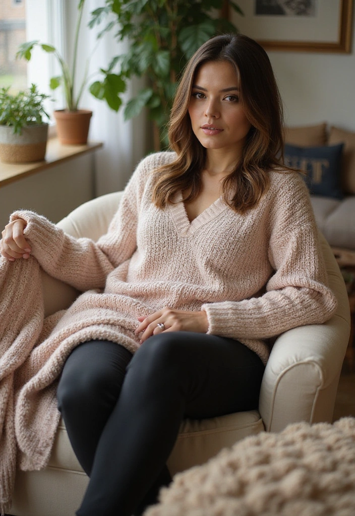 15 Effortlessly Chic Spring Casual Outfits You’ll Want to Live In (You Won't Believe #9!) - 12. Oversized Sweater & Leggings