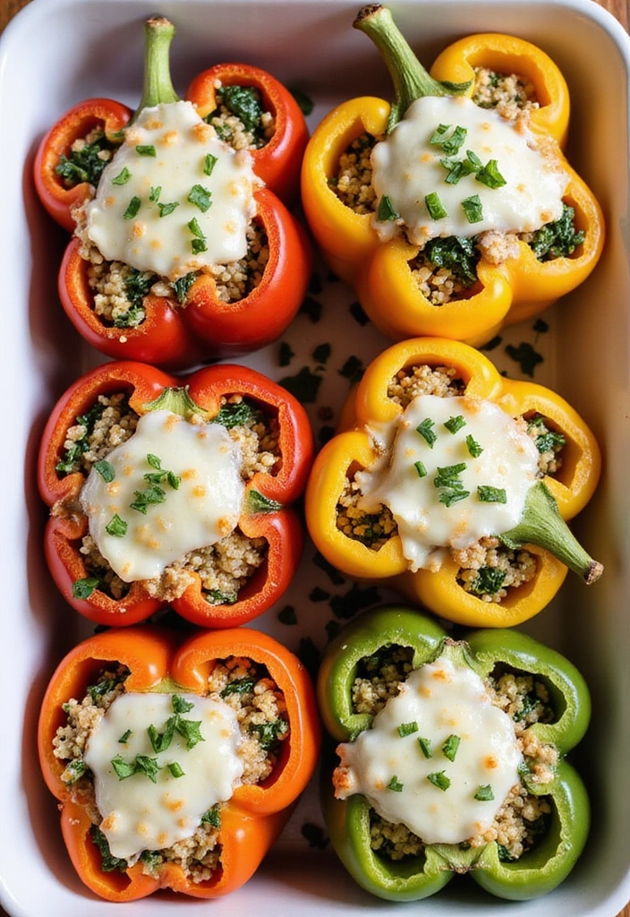 15 Quick and Easy Spring Meal Prep Ideas That'll Transform Your Weeknight Dinners! - 9. Spinach and Feta Stuffed Peppers
