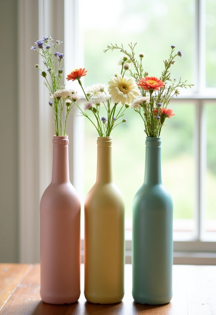 15 Fabulous Home Aesthetic DIY Projects That'll Transform Your Space on a Budget! - 2. Upcycled Wine Bottle Vases